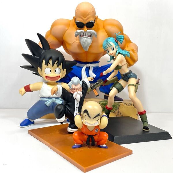 5点まとめ売り 一番くじ ドラゴンボール 摩訶不思議アドベンチャー編 A賞 亀仙人 B賞 ブルマ D賞 孫悟空ソフビ F賞
