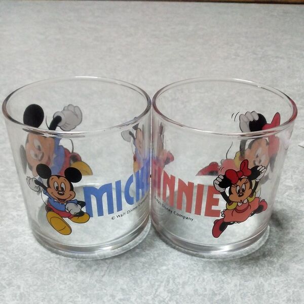 Disney ミッキー&ミニー レトログラス 2個セット