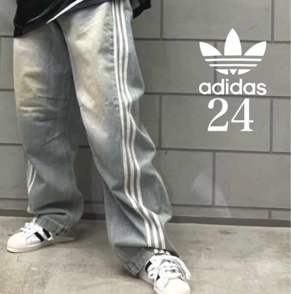 新品24】ADILENIUMシーズン3 バナナフィット ウォッシュドデニムパンツ