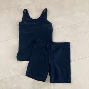 セパレート水着 紺色 競泳水着 スイムウエア 水着 女子 女の子 プール 水泳 海水浴 ホームクリーニング済み 150
