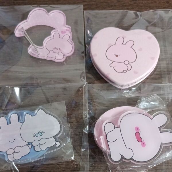 あさみみちゃん アクリルスタンプ フック型キーホルダー 拡大鏡付きコンパクトミラー