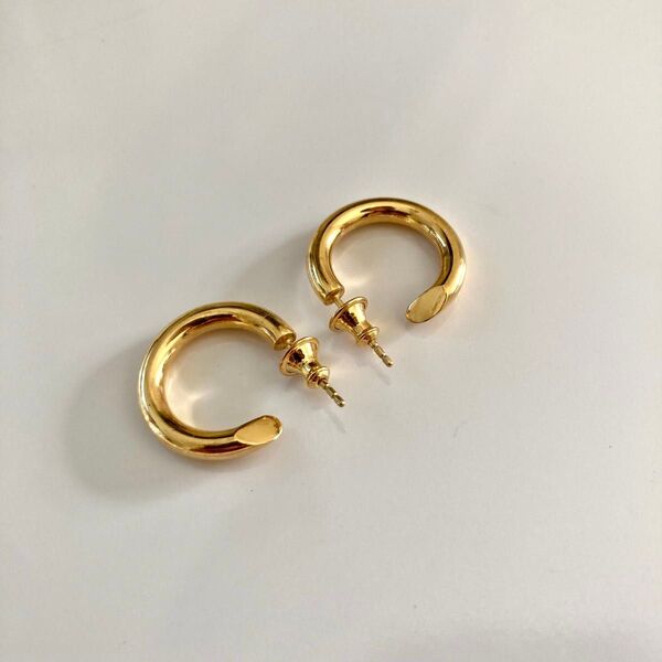 ゴールド 18k 3.5×21mm ピアス シルバー925
