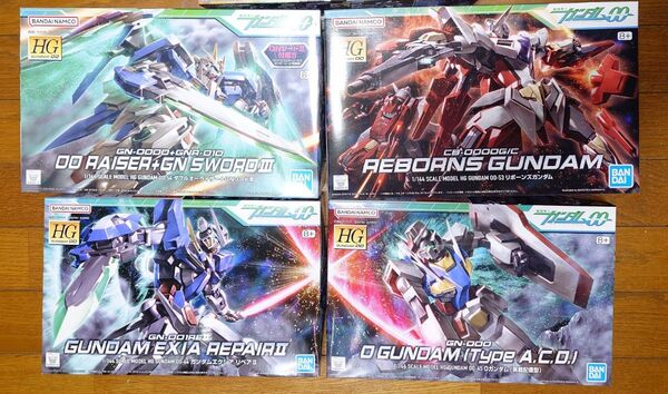 HG Oガンダム 実戦配備型 リボーンズガンダム エクシア リペアⅡ ダブルオーライザー+GNソードIII ガンプラ 赤字出品