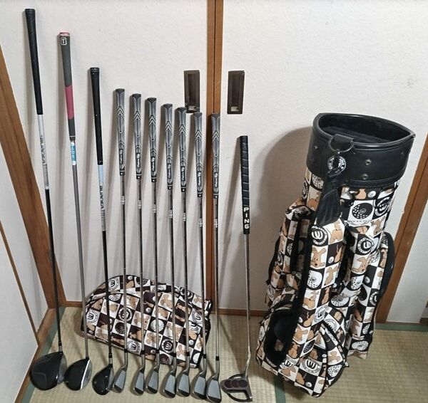 女性用◆11本セット◆ウエサコキャディバッグ付き◆パター有り 右利き