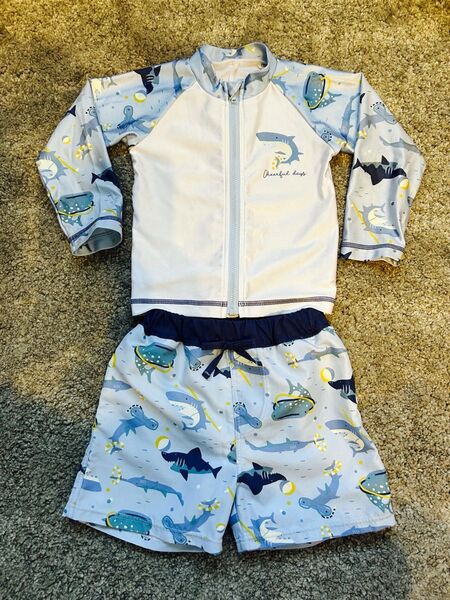 ラッシュガード 水着セット 80サイズ サメ柄 男の子