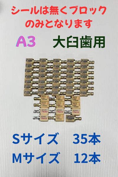 CADブロック 大臼歯 A3 Sサイズ35本 Mサイズ12本