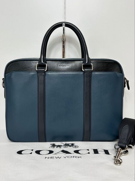 【美品】定価8.9万 コーチ メンテ済み COACH メンズ ビジネス バッグ レザー 2way ショルダー ブリーフケース 本革