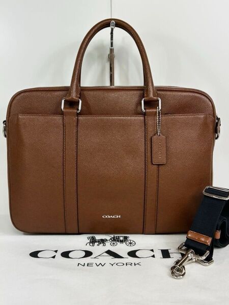 【良品】定価11万 コーチ メンテ済み COACH メンズ ビジネス 2way バッグ レザー ショルダーバッグ ブリーフケース