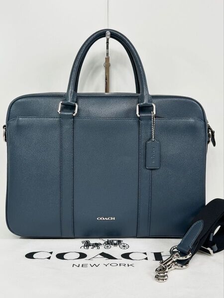 【美品】定価11万 コーチ メンテ済み COACH メンズ ビジネス 2way バッグ ブリーフケース ショルダーバッグ レザー