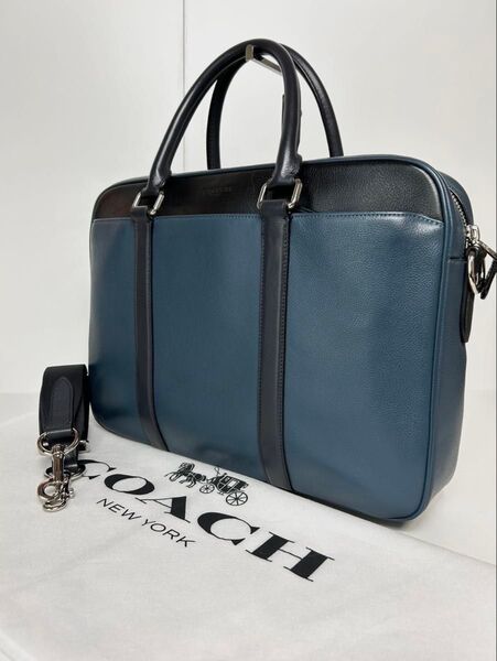 【美品】定価8.9万 コーチ メンテ済み COACH メンズ ビジネス バッグ レザー 2way ショルダー ブリーフケース 本革