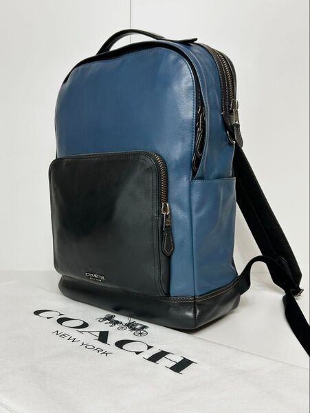 【格安】定価9.9万 コーチ メンテ済み COACH ビジネス レザー バッグ ブリーフケース バックパック リュック 本革