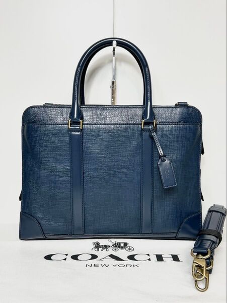【美品】定価10.2万 コーチ メンテ済み COACH メンズ ビジネス 2way バッグ ブリーフケース ショルダー レザー
