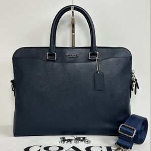 【美品】定価8.8万 コーチ メンテ済み COACH ビジネス 2way バッグ レザー 本革 ブリーフケース ショルダーバッグ