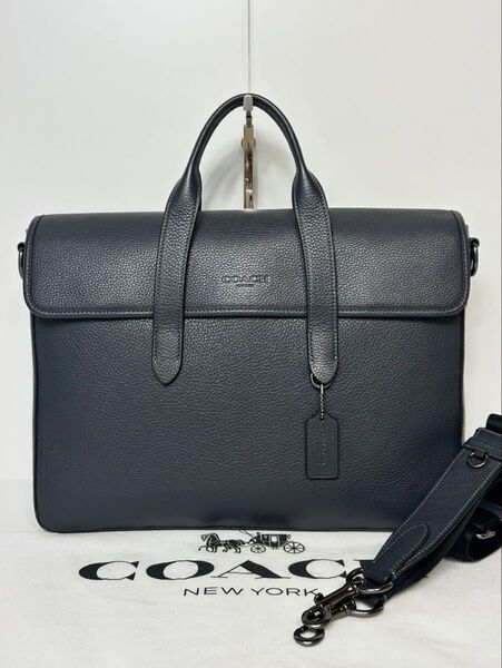【極美品】定価12万 コーチ メンテ済み COACH メンズ ビジネス 2way レザー バッグ ブリーフケース ショルダー