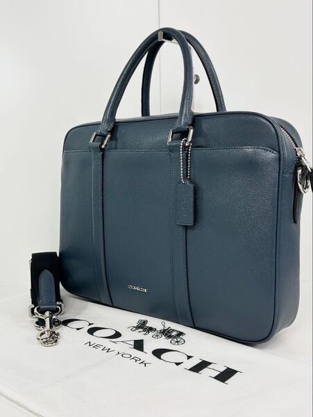 【美品】定価11万 コーチ メンテ済み COACH メンズ ビジネス 2way バッグ ブリーフケース ショルダーバッグ レザー