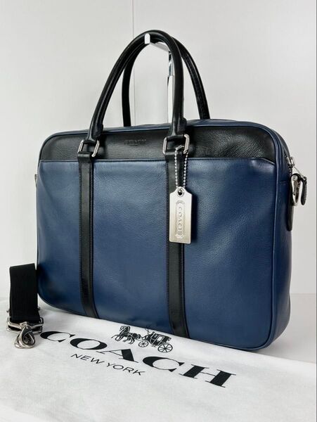 【格安】定価8.9万 コーチ メンテ済み COACH メンズ ビジネス バッグ レザー 2way ショルダー ブリーフケース 本革