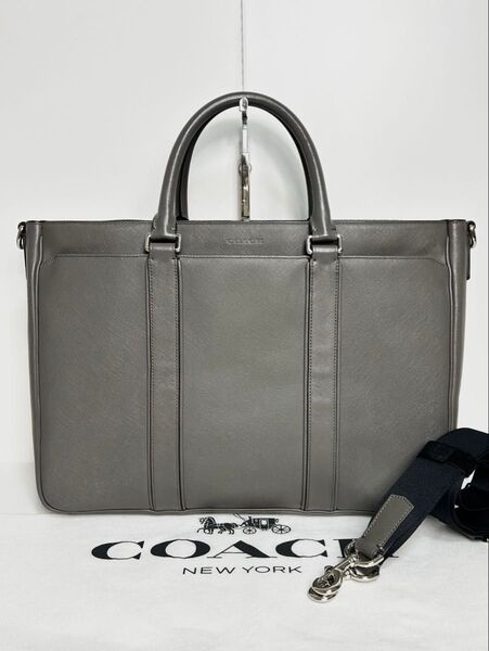 【良品】定価9.4万 コーチ メンテ済み COACH メンズ ビジネス 2way バッグ 本革 レザー トート ショルダーバッグ