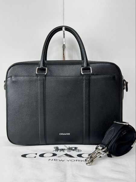 【極美品】定価11万 コーチ メンテ済み COACH メンズ ビジネス 2way バッグ ブリーフケース ショルダー レザー