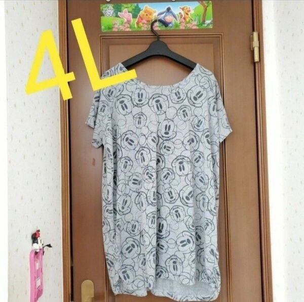 半袖 Tシャツ ディズニー 4Lサイズ ミッキー 総柄