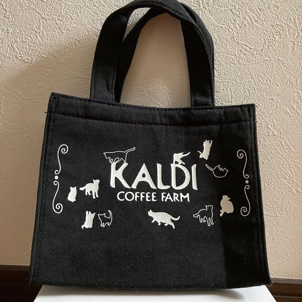 KALDI カルディ ミニトートバッグ 黒 猫