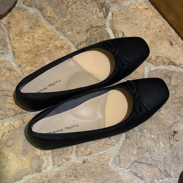 【5/25まで大特価】ORiental TRaffic オリエンタルトラフィック 跳べるパンプス バレエシューズ 黒 25cm