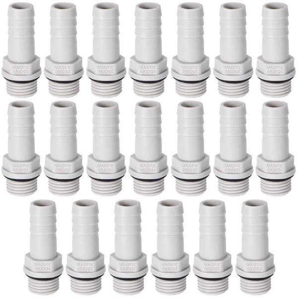 バーブホースフィッティング PVC バーブ ホース フィッティング アダプター 10mm バーブ x 6mm G オス パイプ