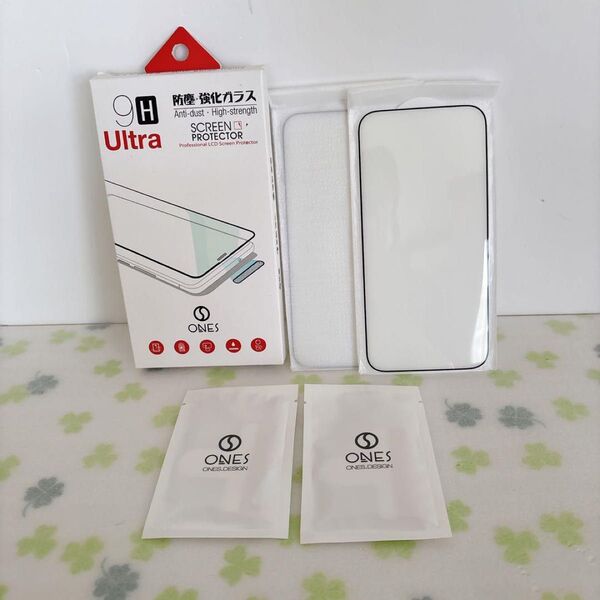 【 エアバッグ 飛散防止 高耐久性記憶素材 】【2枚】ONES iPhone14ProMax 全面保護強化フィルム