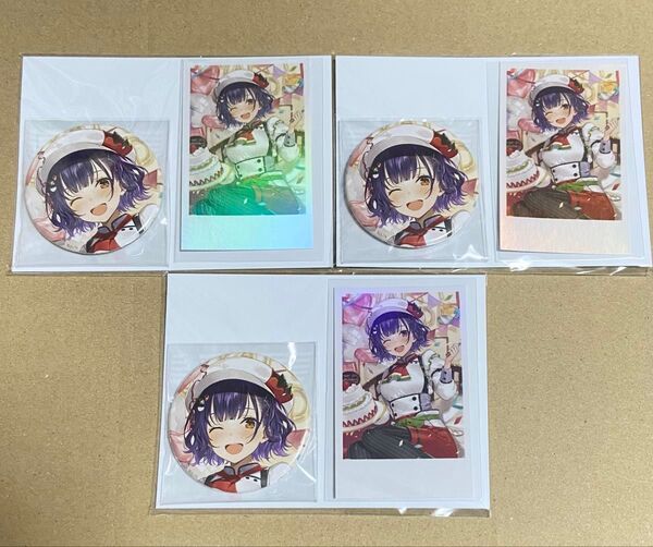 にじさんじ 七瀬すず菜 誕生日グッズ 2024 缶バッジ&チェキ風カード 3セット