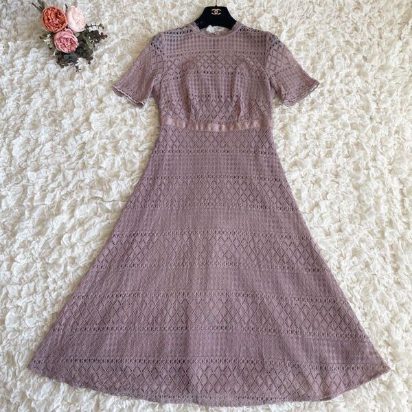 JILL STUART 定価16,940円 ジルスチュアート レーシーボトルドレス ピンク レース ワンピース S 二次会 結婚式