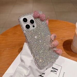 りぼん キラキラ ラインストーン デコ電 韓国 iPhoneケース かわいい