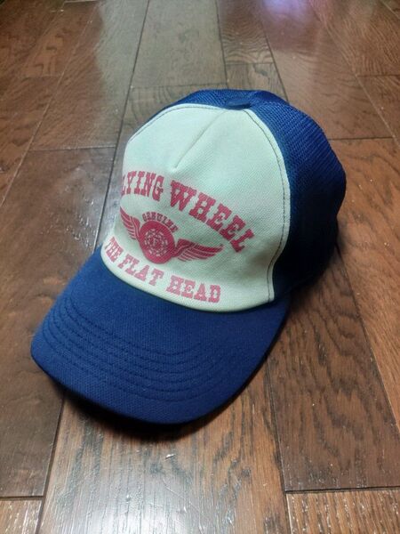 THE FLAT HEAD flying wheel キャップ メッシュ ネイビー 古着 廃盤
