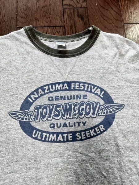 TOYS McCOY lightning Tシャツ リンガーTシャツ L グレー