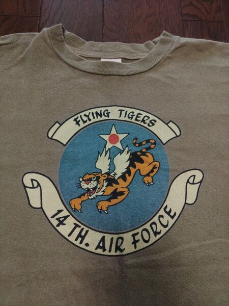 REAL McCOY'S Tシャツ flying tigers カーキ 90S 古着 ヴィンテージ