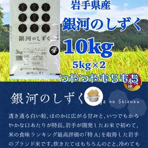 米 白米 精米【岩手県産銀河のしずく10Kg】5kg×2 7年連続特A評価を獲得!白くて艶やかなお米でございます♪