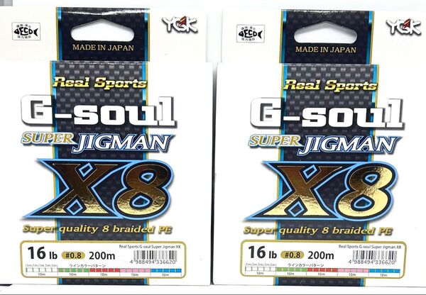 【2個セット】Real Sports G-soul Super Jigman X8 PEライン 0.8号 200m