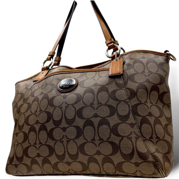 COACH トートバッグ ハンドバッグ シグネチャー コーチ 肩掛け 0923