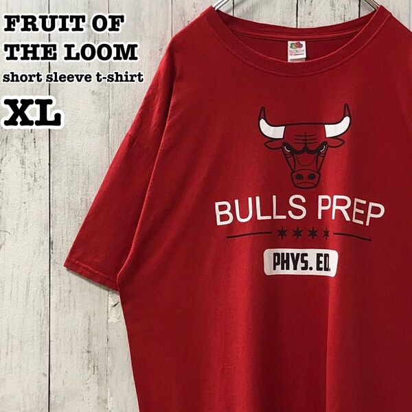 フルーツオブザルーム US アメリカ古着 NBA シカゴ・ブルズ プリント 半袖Tシャツ XL