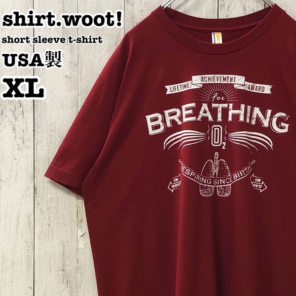 shirt.woot! USA製 アメリカ古着 メッセージ系 プリント 半袖Tシャツ XL