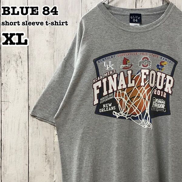 BLUE 84 US アメリカ古着 カレッジ バスケ プリント 半袖Tシャツ XL