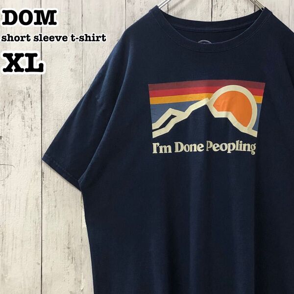 DOM US アメリカ古着 アウトドア系 山 プリント 半袖Tシャツ XL