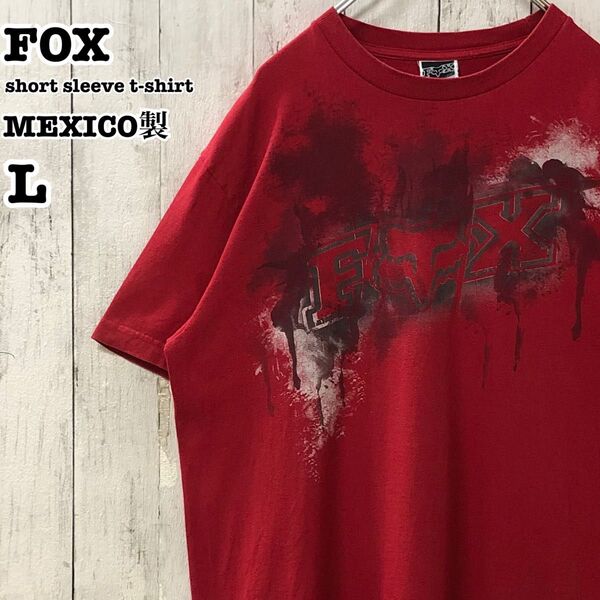 FOX メキシコ製 US アメリカ古着 ロゴプリント 半袖Tシャツ L