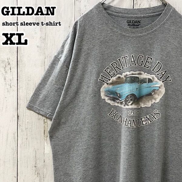ギルダン US アメリカ古着 アメ車 プリント 半袖Tシャツ XL