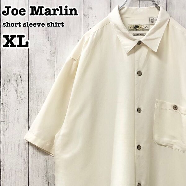 Joe Marlin US アメリカ古着 無地 レーヨン ポリエステル 半袖シャツ XL