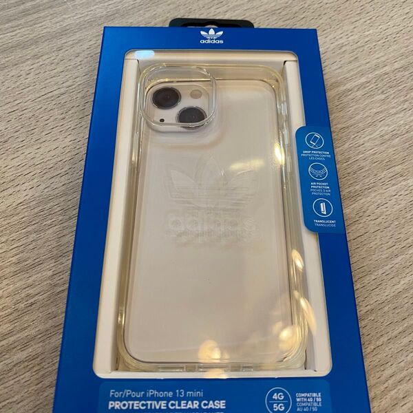 【新品未使用】adidas iPhone13miniスマホケース アディダス透明