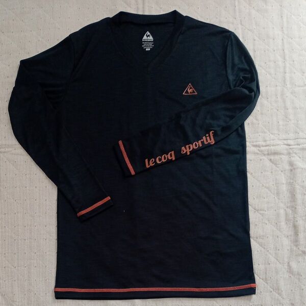 le coq sportif 長袖Tシャツ メンズ 黒 スポーツウェア Mサイズ アンダーシャツ