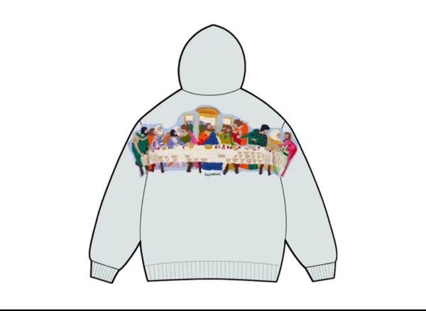 Supreme(シュプリーム) 最後 サーファー 刺 ジップアップ フード セーター ライト ブルー (最後の晩餐)