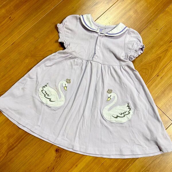 アナスイミニ ANNA SUI mini セーラー襟 半袖ワンピース 90サイズ ワンピース 子供服 女の子