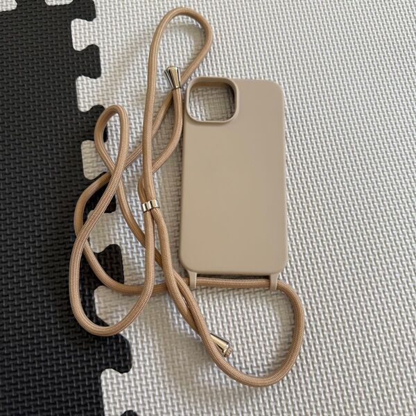 iPhoneケース ベージュ スマホショルダー iPhone13