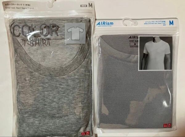新品!ユニクロ エアリズム他 クルーネックTシャツ 半袖 Mサイズ 2枚セット
