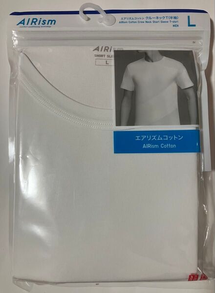 新品!ユニクロ エアリズムコットン クルーネックT(半袖) Lサイズ 白